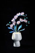 Butterfly Silhouettes Among Flowers